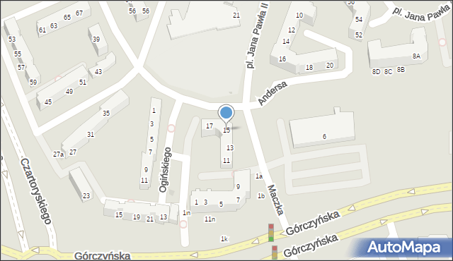 Gorzów Wielkopolski, Maczka Stanisława, gen., 15, mapa Gorzów Wielkopolski