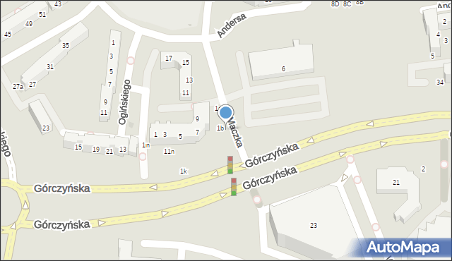 Gorzów Wielkopolski, Maczka Stanisława, gen., 1c, mapa Gorzów Wielkopolski