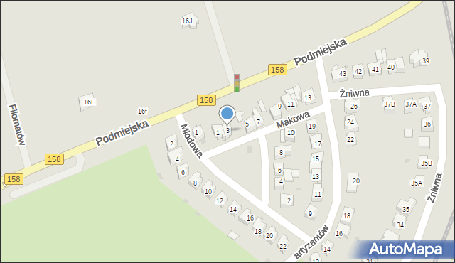 Gorzów Wielkopolski, Makowa, 3, mapa Gorzów Wielkopolski