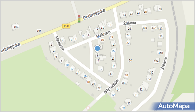 Gorzów Wielkopolski, Makowa, 6, mapa Gorzów Wielkopolski