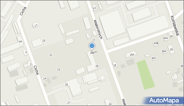 Gorzów Wielkopolski, Małorolnych, 26b, mapa Gorzów Wielkopolski