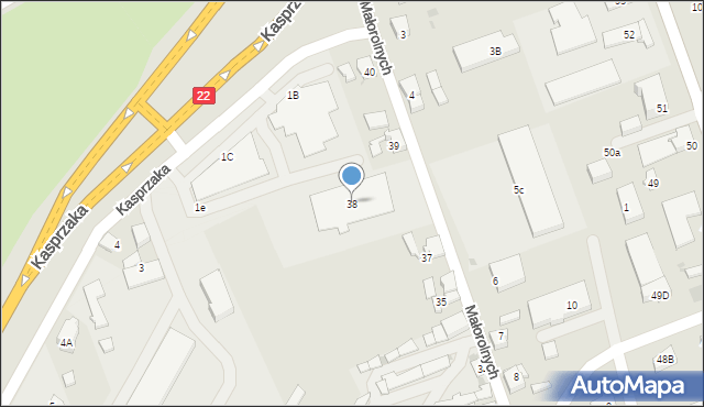 Gorzów Wielkopolski, Małorolnych, 38, mapa Gorzów Wielkopolski