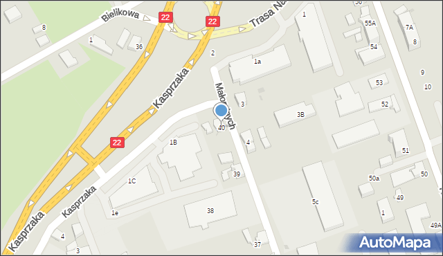 Gorzów Wielkopolski, Małorolnych, 40, mapa Gorzów Wielkopolski