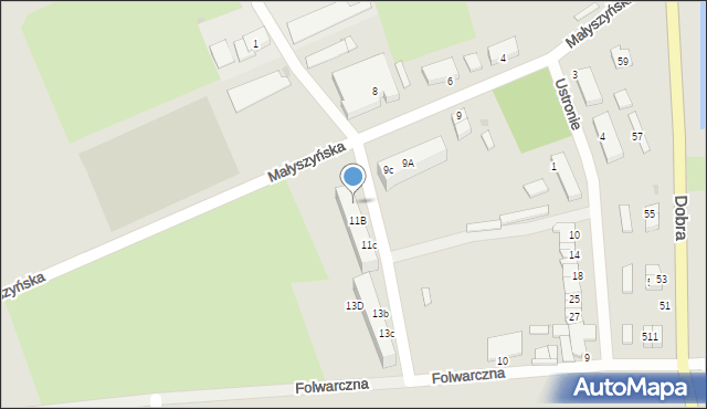 Gorzów Wielkopolski, Małyszyńska, 11a, mapa Gorzów Wielkopolski