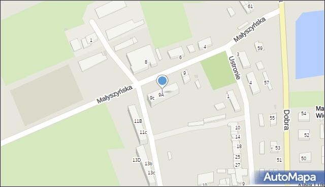 Gorzów Wielkopolski, Małyszyńska, 9b, mapa Gorzów Wielkopolski