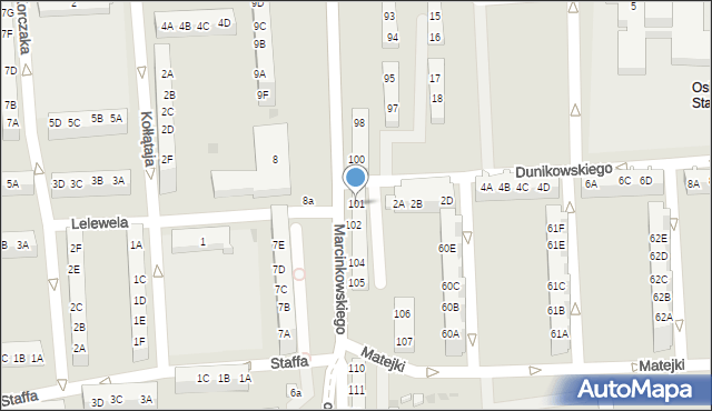 Gorzów Wielkopolski, Marcinkowskiego Karola, 101, mapa Gorzów Wielkopolski