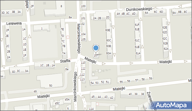 Gorzów Wielkopolski, Marcinkowskiego Karola, 107, mapa Gorzów Wielkopolski