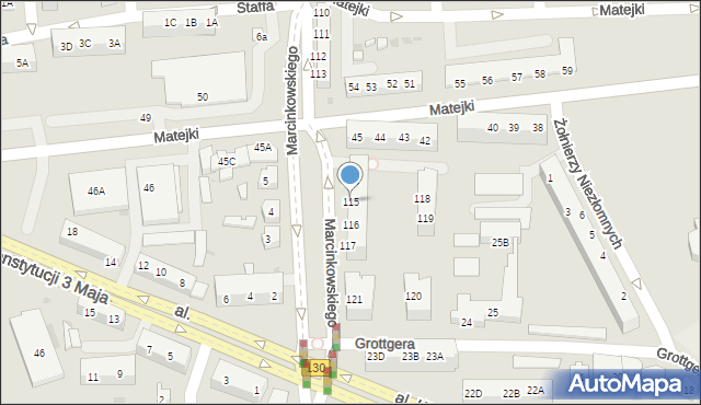 Gorzów Wielkopolski, Marcinkowskiego Karola, 115, mapa Gorzów Wielkopolski