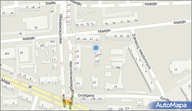 Gorzów Wielkopolski, Marcinkowskiego Karola, 118, mapa Gorzów Wielkopolski