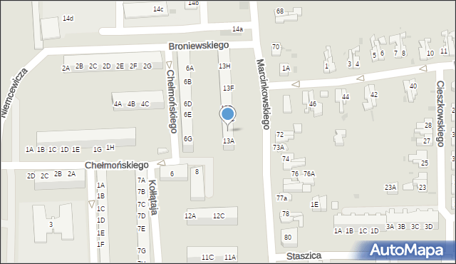 Gorzów Wielkopolski, Marcinkowskiego Karola, 13B, mapa Gorzów Wielkopolski