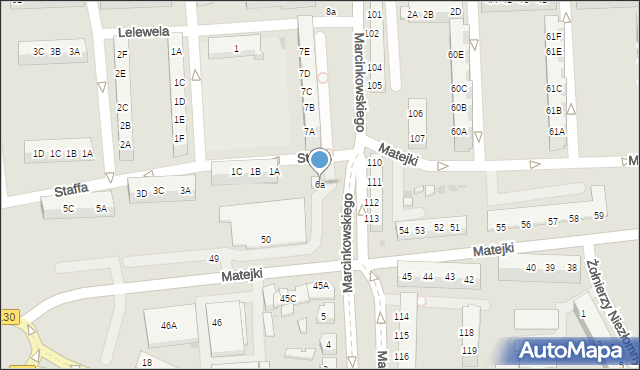 Gorzów Wielkopolski, Marcinkowskiego Karola, 6a, mapa Gorzów Wielkopolski