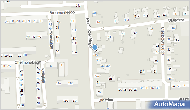 Gorzów Wielkopolski, Marcinkowskiego Karola, 73A, mapa Gorzów Wielkopolski