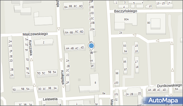 Gorzów Wielkopolski, Marcinkowskiego Karola, 9B, mapa Gorzów Wielkopolski