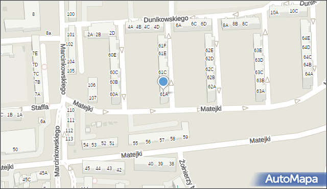 Gorzów Wielkopolski, Matejki Jana, 61A, mapa Gorzów Wielkopolski