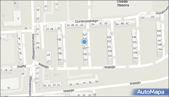 Gorzów Wielkopolski, Matejki Jana, 61C, mapa Gorzów Wielkopolski