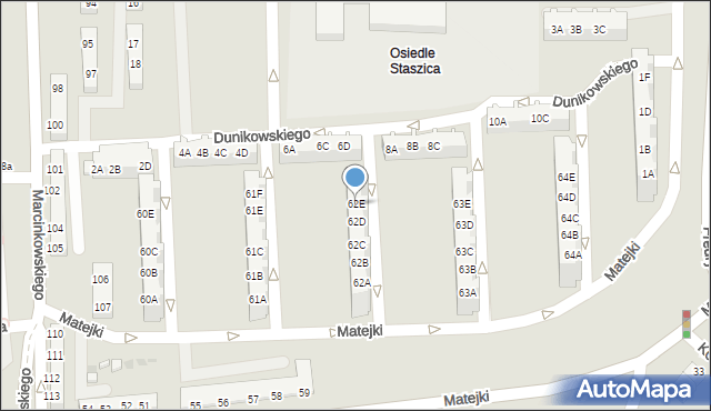 Gorzów Wielkopolski, Matejki Jana, 62E, mapa Gorzów Wielkopolski