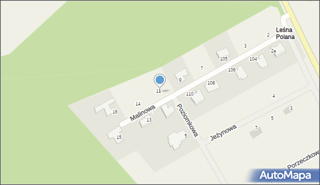 Grabin, Malinowa, 12, mapa Grabin