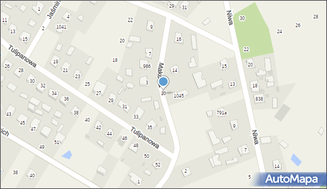 Grębów, Makowa, 10, mapa Grębów