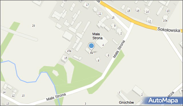 Grochów Szlachecki, Mała Strona, 8a, mapa Grochów Szlachecki