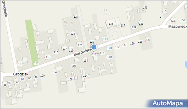 Grodzisk, Mazowiecka, 116, mapa Grodzisk