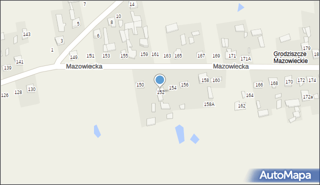 Grodzisk, Mazowiecka, 152, mapa Grodzisk
