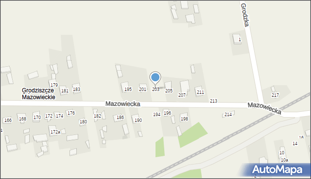 Grodzisk, Mazowiecka, 203, mapa Grodzisk