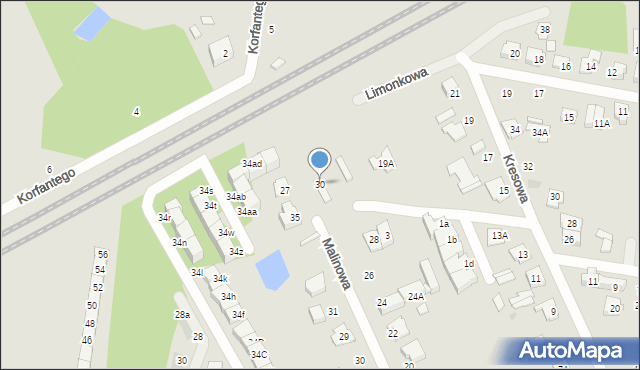 Grodzisk Mazowiecki, Malinowa, 30, mapa Grodzisk Mazowiecki