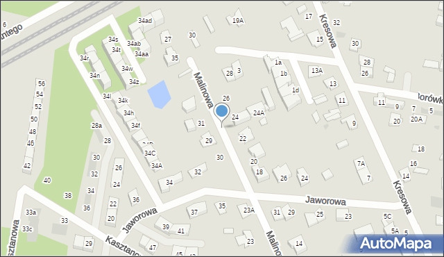 Grodzisk Mazowiecki, Malinowa, 33, mapa Grodzisk Mazowiecki