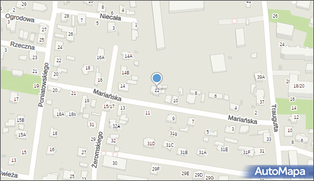 Grodzisk Mazowiecki, Mariańska, 12, mapa Grodzisk Mazowiecki