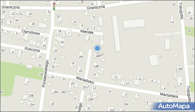 Grodzisk Mazowiecki, Mariańska, 14A, mapa Grodzisk Mazowiecki