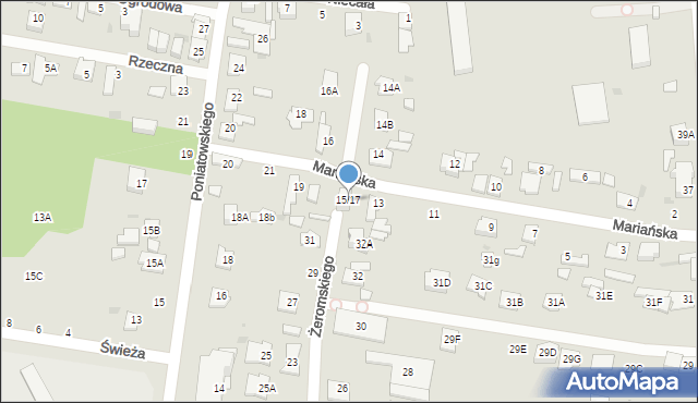 Grodzisk Mazowiecki, Mariańska, 15/17, mapa Grodzisk Mazowiecki