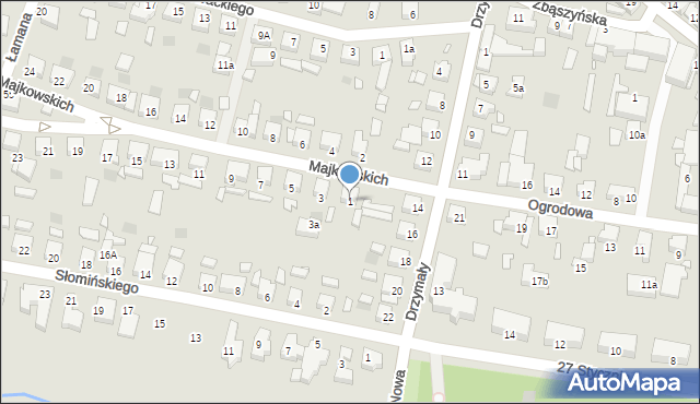 Grodzisk Wielkopolski, Majkowskich, 1, mapa Grodzisk Wielkopolski