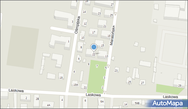 Grójec, Maratońska, 11, mapa Grójec