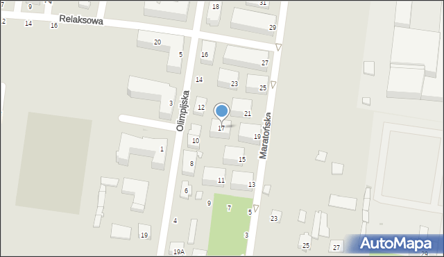 Grójec, Maratońska, 17, mapa Grójec