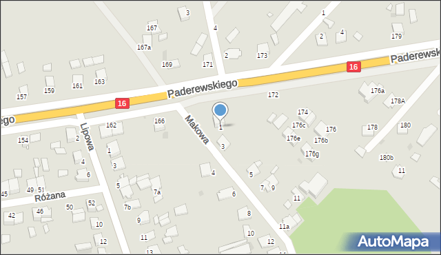 Grudziądz, Makowa, 1, mapa Grudziądza