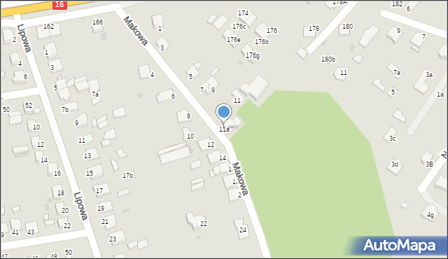 Grudziądz, Makowa, 11a, mapa Grudziądza