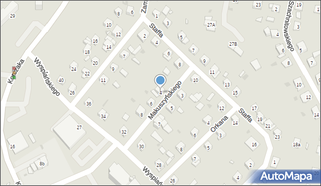 Grudziądz, Makuszyńskiego Kornela, 4, mapa Grudziądza