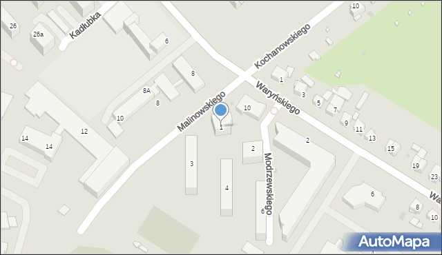 Grudziądz, Malinowskiego Bronisława, 1, mapa Grudziądza