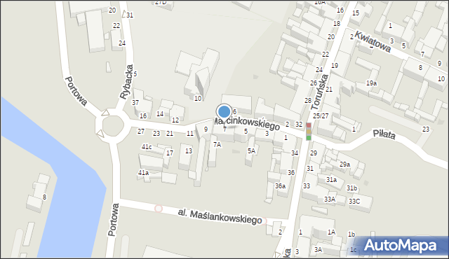 Grudziądz, Marcinkowskiego, 7, mapa Grudziądza