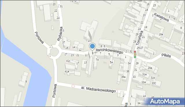 Grudziądz, Marcinkowskiego, 9, mapa Grudziądza