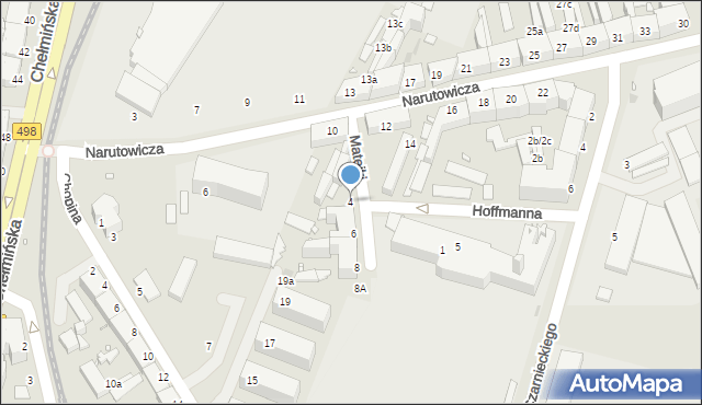 Grudziądz, Matejki Jana, 4, mapa Grudziądza