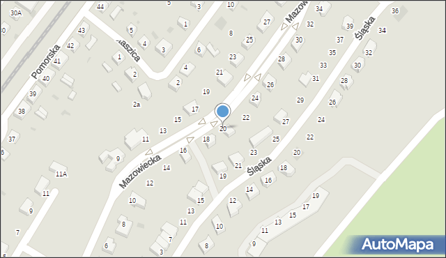 Gryfino, Mazowiecka, 20, mapa Gryfino