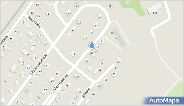 Gryfino, Mazowiecka, 40, mapa Gryfino