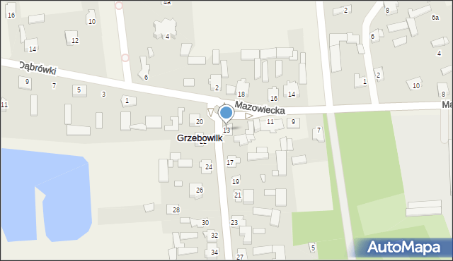 Grzebowilk, Mazowiecka, 13, mapa Grzebowilk