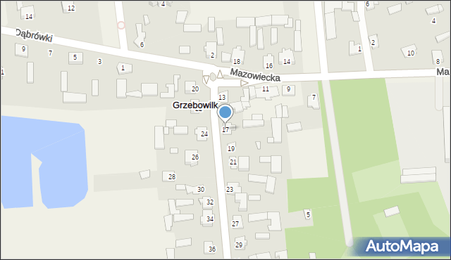 Grzebowilk, Mazowiecka, 17, mapa Grzebowilk