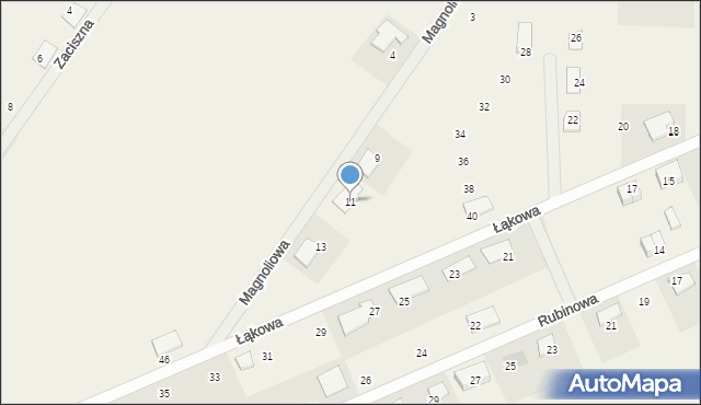 Grzędzice, Magnoliowa, 11, mapa Grzędzice