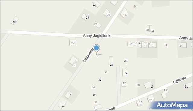Grzędzice, Magnoliowa, 3, mapa Grzędzice