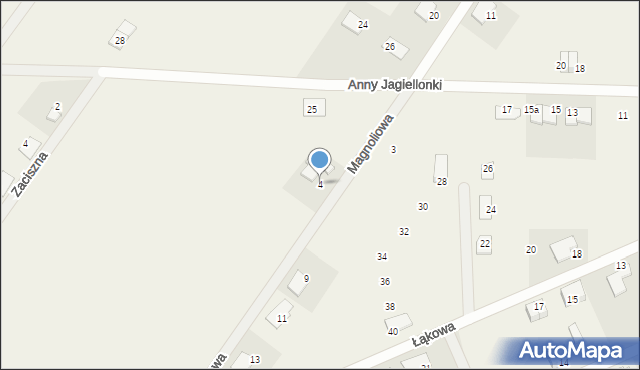 Grzędzice, Magnoliowa, 4, mapa Grzędzice