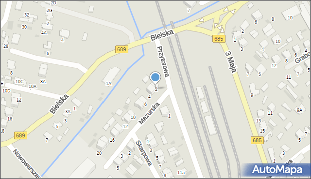 Hajnówka, Mazurska, 2, mapa Hajnówka