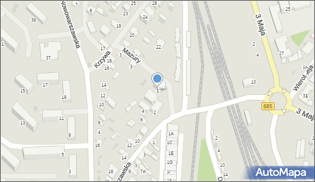 Hajnówka, Mazury, 1, mapa Hajnówka